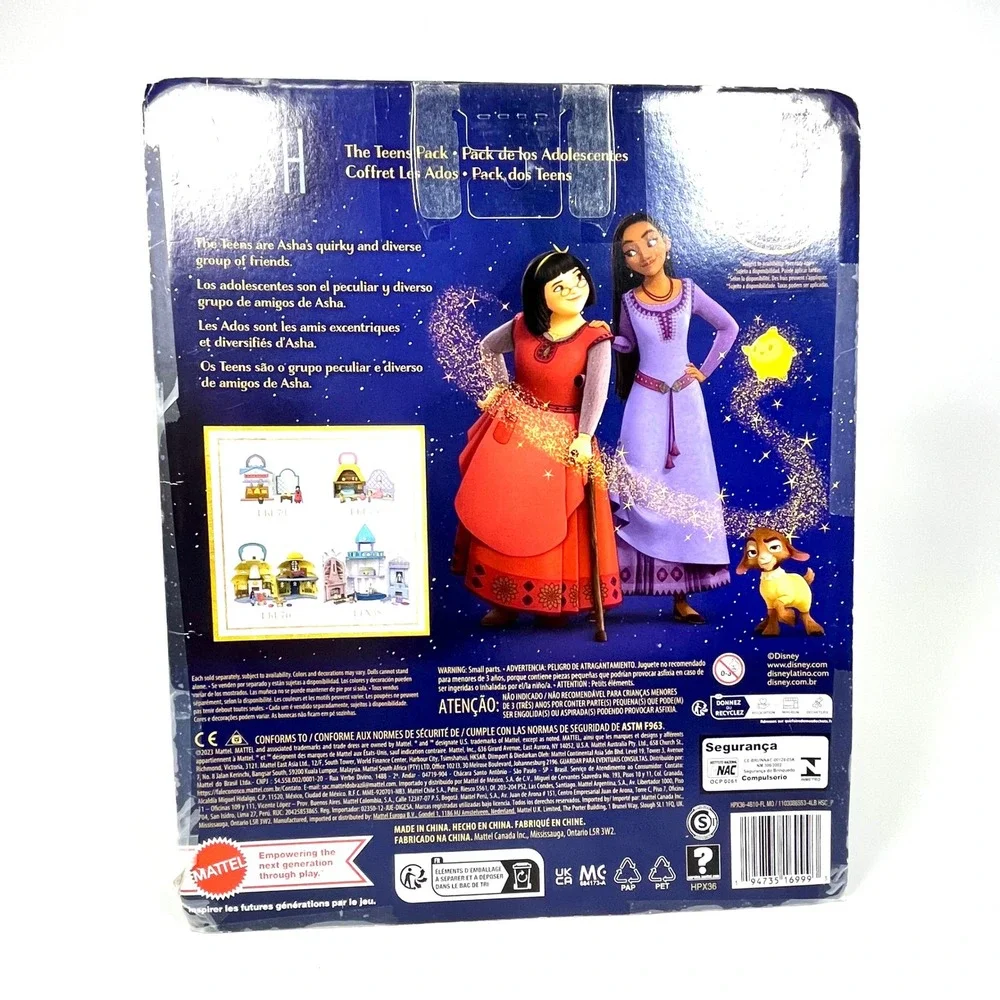 Disney Wish The Teens Pack Mattel 8 Mini Doll Figures and Star Set HPX36 New